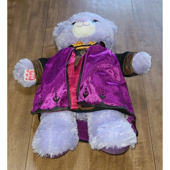 BUILD A BEAR DISNEY FROZEN II ANNA 16" PLUSH PURPLE W/ TRAVEL COSTUME 2019 BAB - Picture 3 of 6